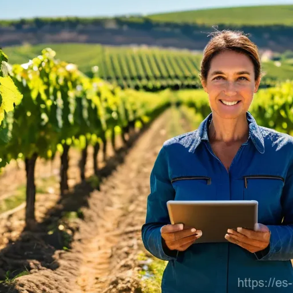 친환경농업기술자 업무 사례 - **Image Prompt: The Eco-Technician and Advanced Agricultural Monitoring**
    "A wide shot showcasin...
