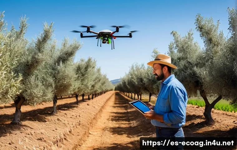 친환경농업기술자 업무에서 중요한 기술 - **Prompt 1: Precision Agriculture in a Spanish Olive Grove**
"A wide-angle shot of a picturesque...